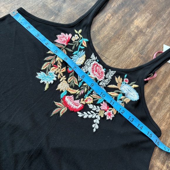 Anthropologie CAITE JULES Black Knit Embroidered Maxi High Low Dress! NEW! Sm - Picture 8 of 11